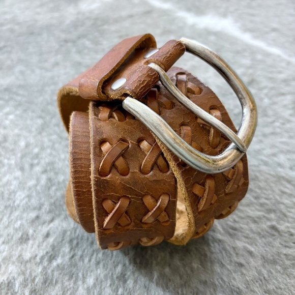 Genuine Leather Braided Belt 32 - Picture 2 of 11